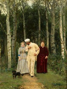 Courting Une promenade à la campagne - Nikolai Dmitrievich Kuznetsov